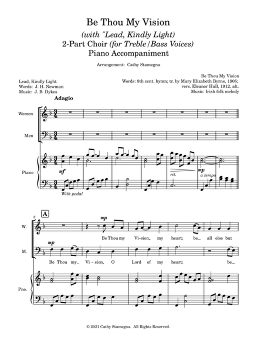 Be Thou My Vision (with "Lead, Kindly Light") (2-Part Mixed Choir, Piano Accompaniment) image number null