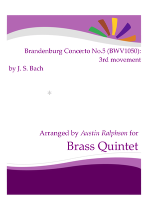 Book cover for Brandenburg Concerto No.5, 3rd movement - brass quintet