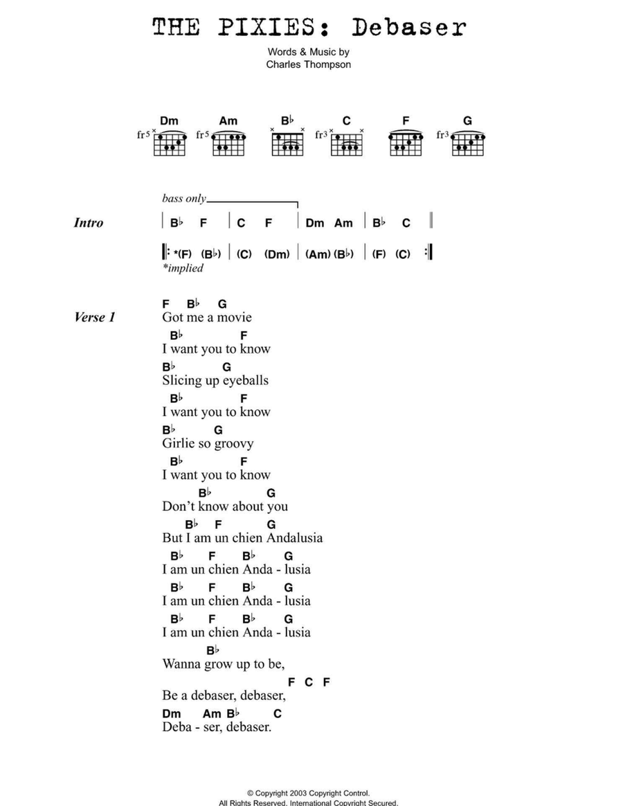 Debaser Debaser Easy Guitar scores gallery preview page 1
