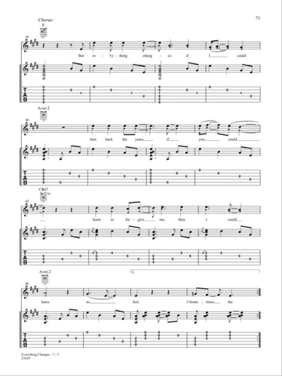 Everything Changes Guitar Tablature scores gallery preview page 3