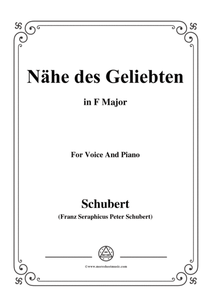 Schubert-Nähe des Geliebten,Op.5 No.2,in F Major,for Voice&Piano image number null