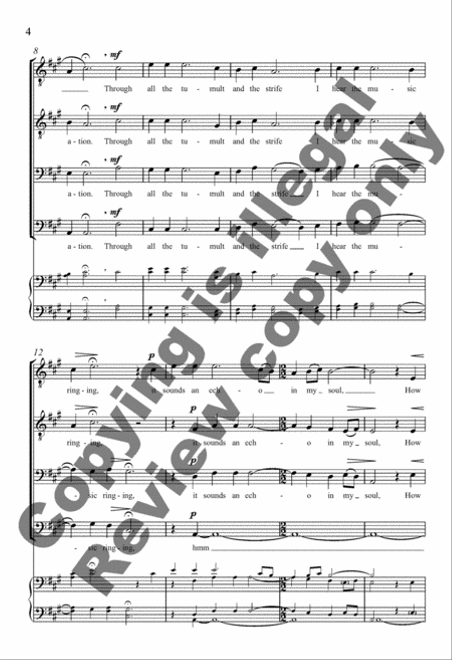 How Can I Keep From Singing? TTBB scores gallery preview page 12