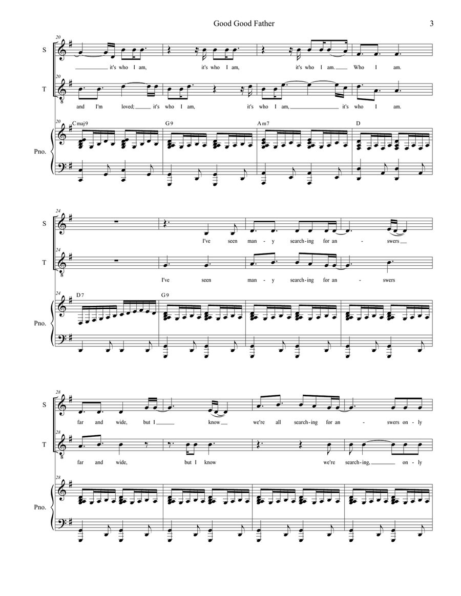 Good Good Father Choir scores gallery preview page 3