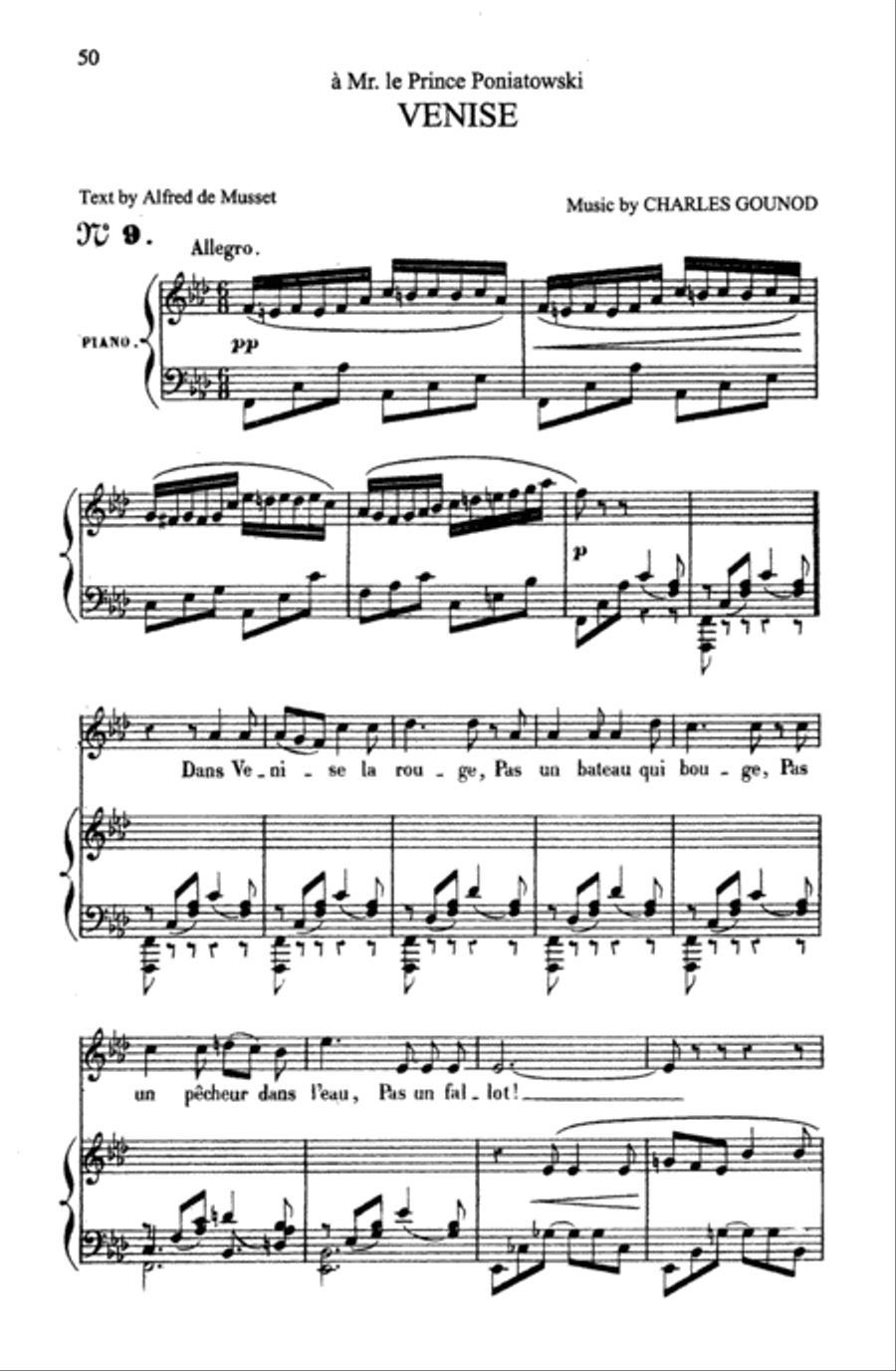 Gounod: Songs, Volume I, Medium Voice (French) Medium Voice scores gallery preview page 1