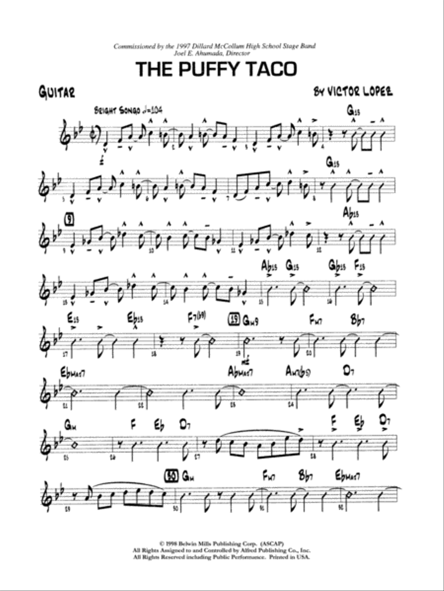 Puffy Taco: Guitar Puffy Taco: Guitar Jazz Ensemble scores gallery preview page 1