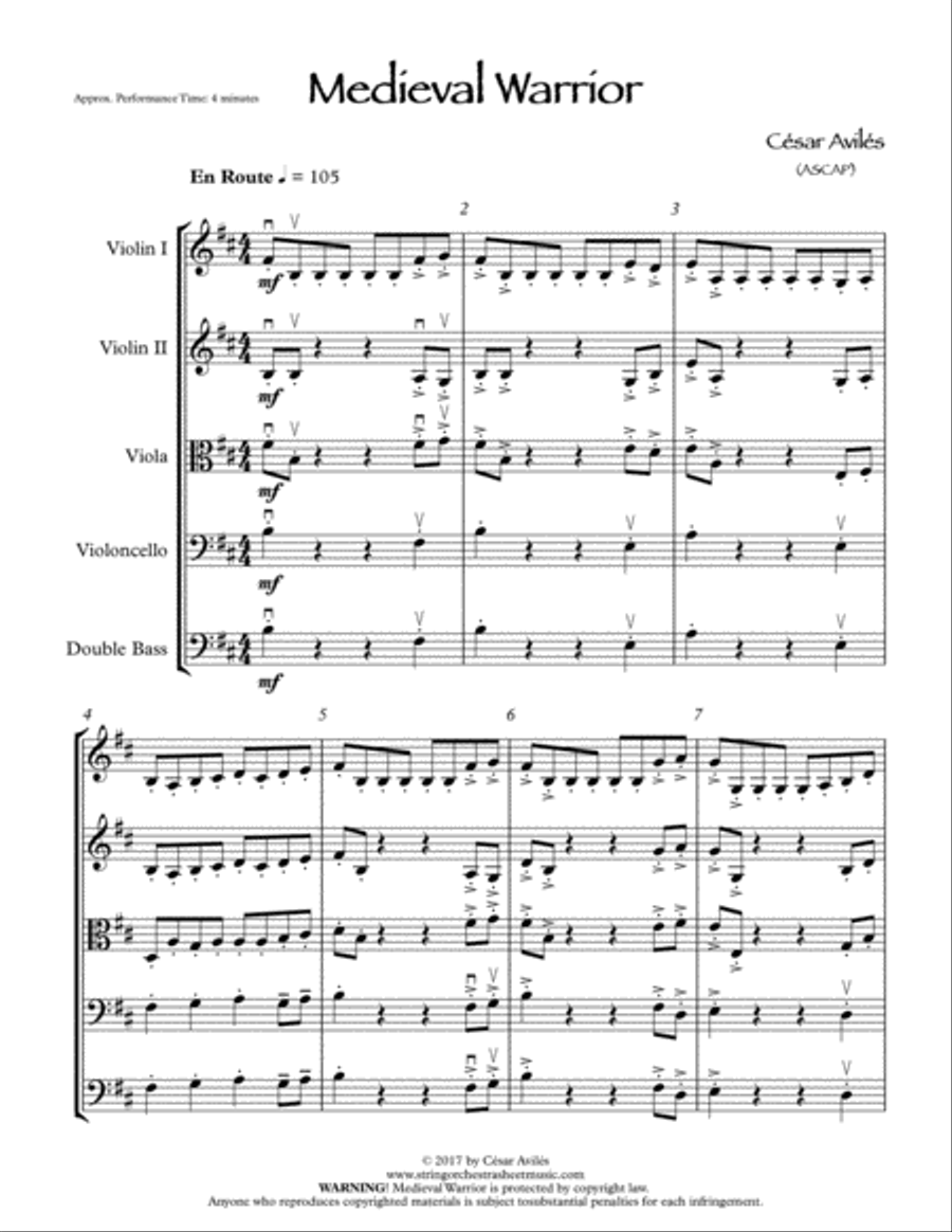Medieval Warrior String Orchestra scores gallery preview page 4