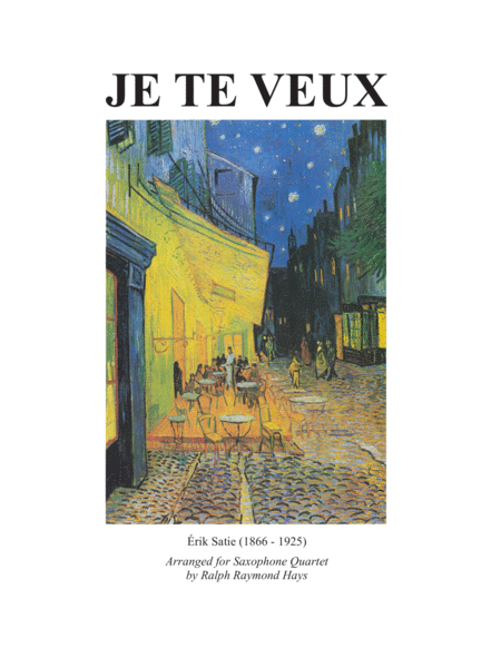 Je Te Veux (for saxophone quartet) image number null