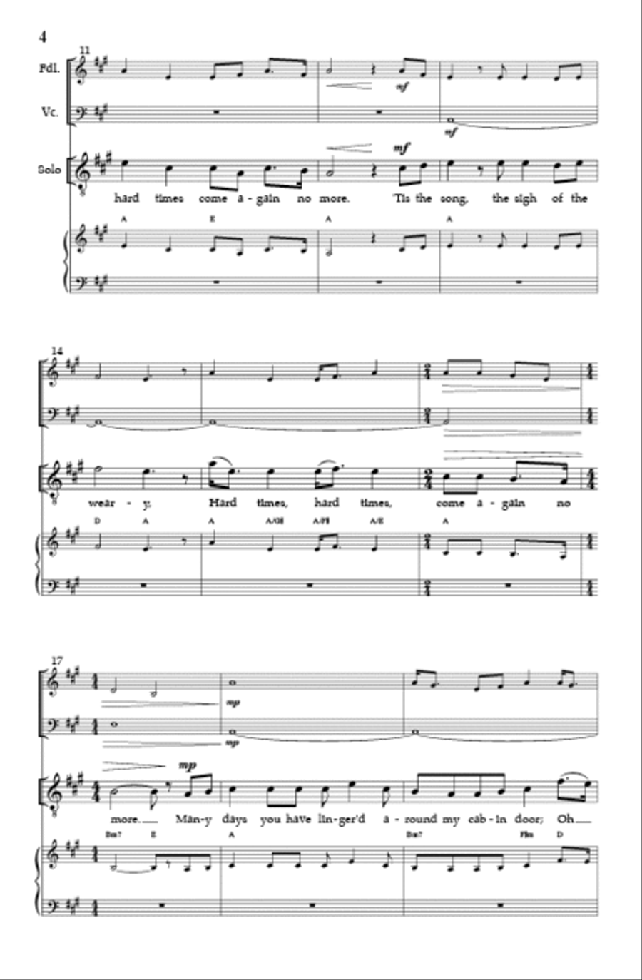 Hard Times (SATB) 4-Part scores gallery preview page 3