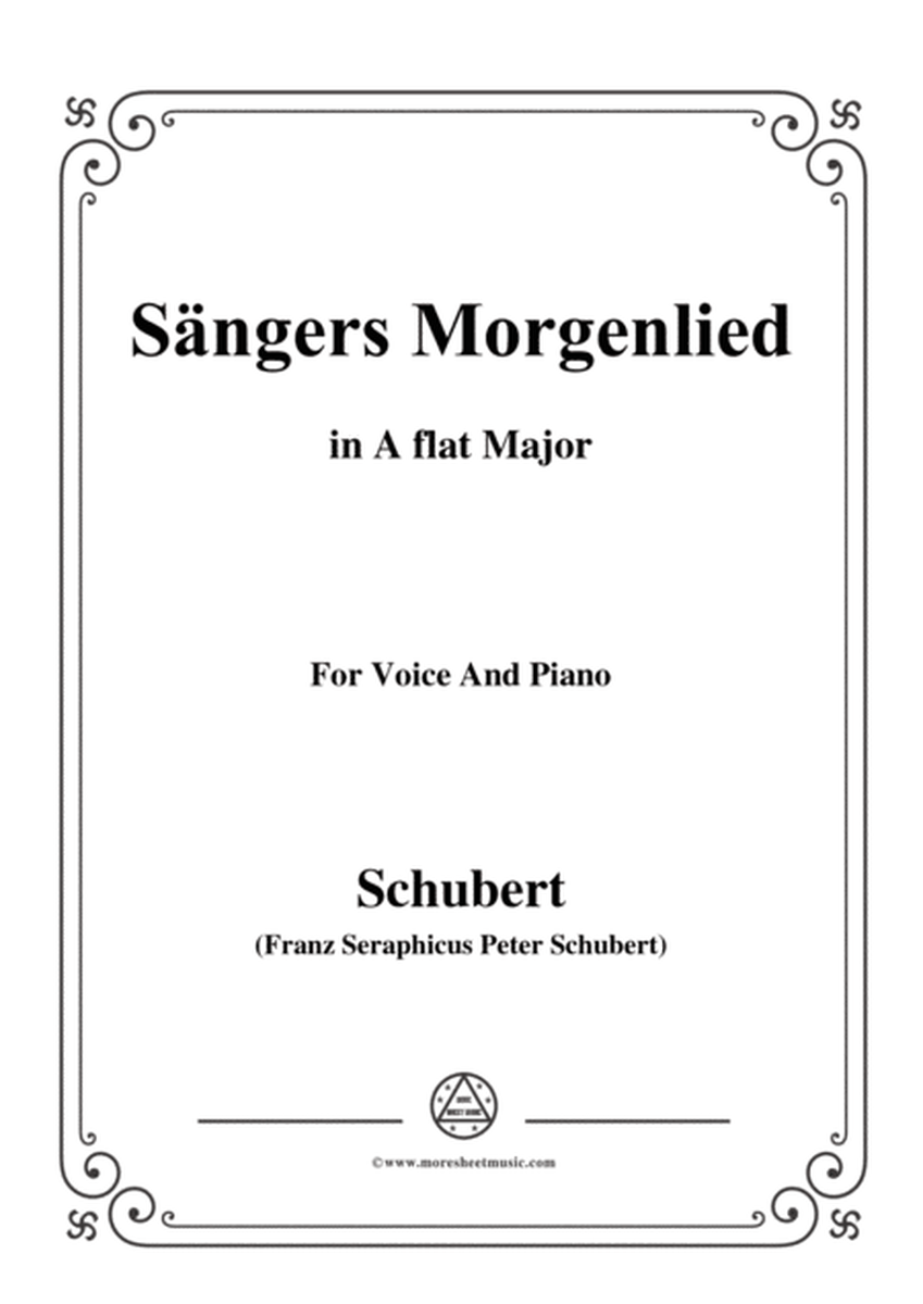 Schubert-Sängers Morgenlied(The Minstrel's Morning Song),D.165,in A flat Major,for Voice&Piano image number null