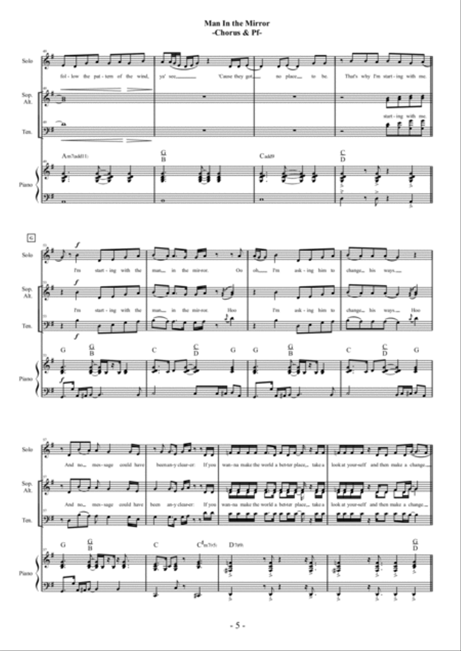 Man In The Mirror 4-Part scores gallery preview page 5