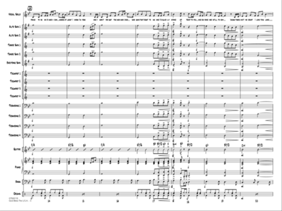 God Bless the U.S.A. (arr. Mark Taylor) - Conductor Score (Full Score) Jazz Ensemble scores gallery preview page 3