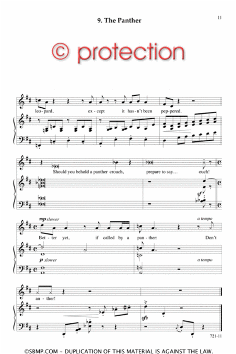 Animal Verses of Ogden Nash - Unison Octavo Unison Choir scores gallery preview page 11
