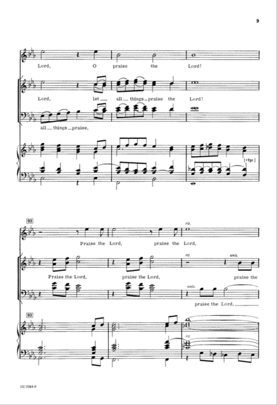 O Praise the Lord Who Reigns Above 4-Part scores gallery preview page 9