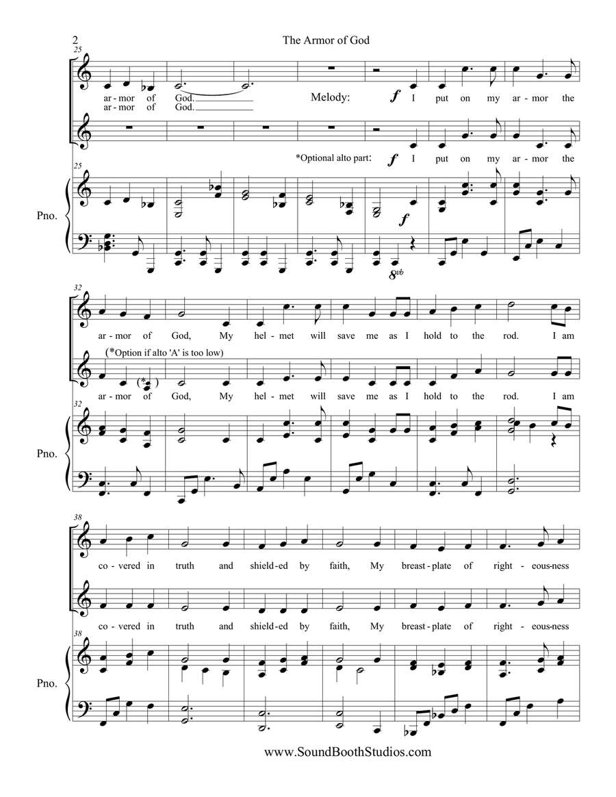 The Armor of God Piano, Vocal scores gallery preview page 2