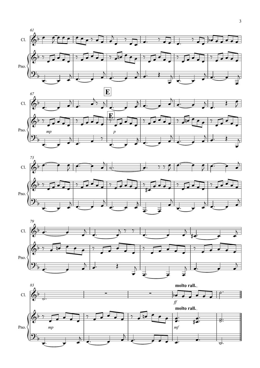 House of the Rising Sun for Clarinet and Piano House of the Rising Sun for Clarinet and Piano Clarinet Solo scores gallery preview page 3