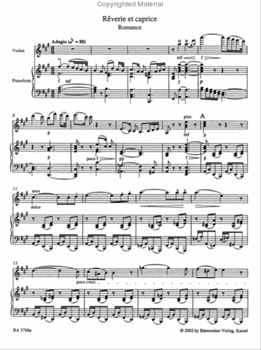 Rêverie et caprice Violin Solo scores gallery preview page 2