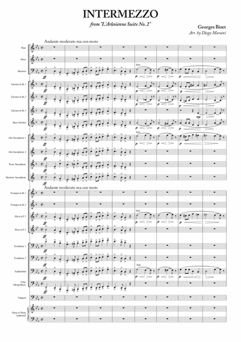 Intermezzo from "L'Arlesienne Suite No. 2" for Concert Band image number null