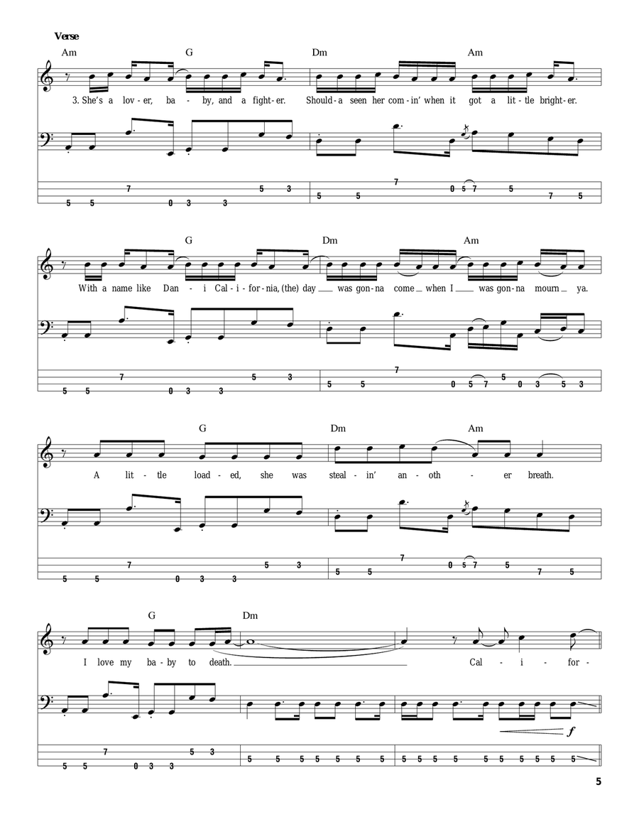 Dani California Acoustic Guitar scores gallery preview page 5