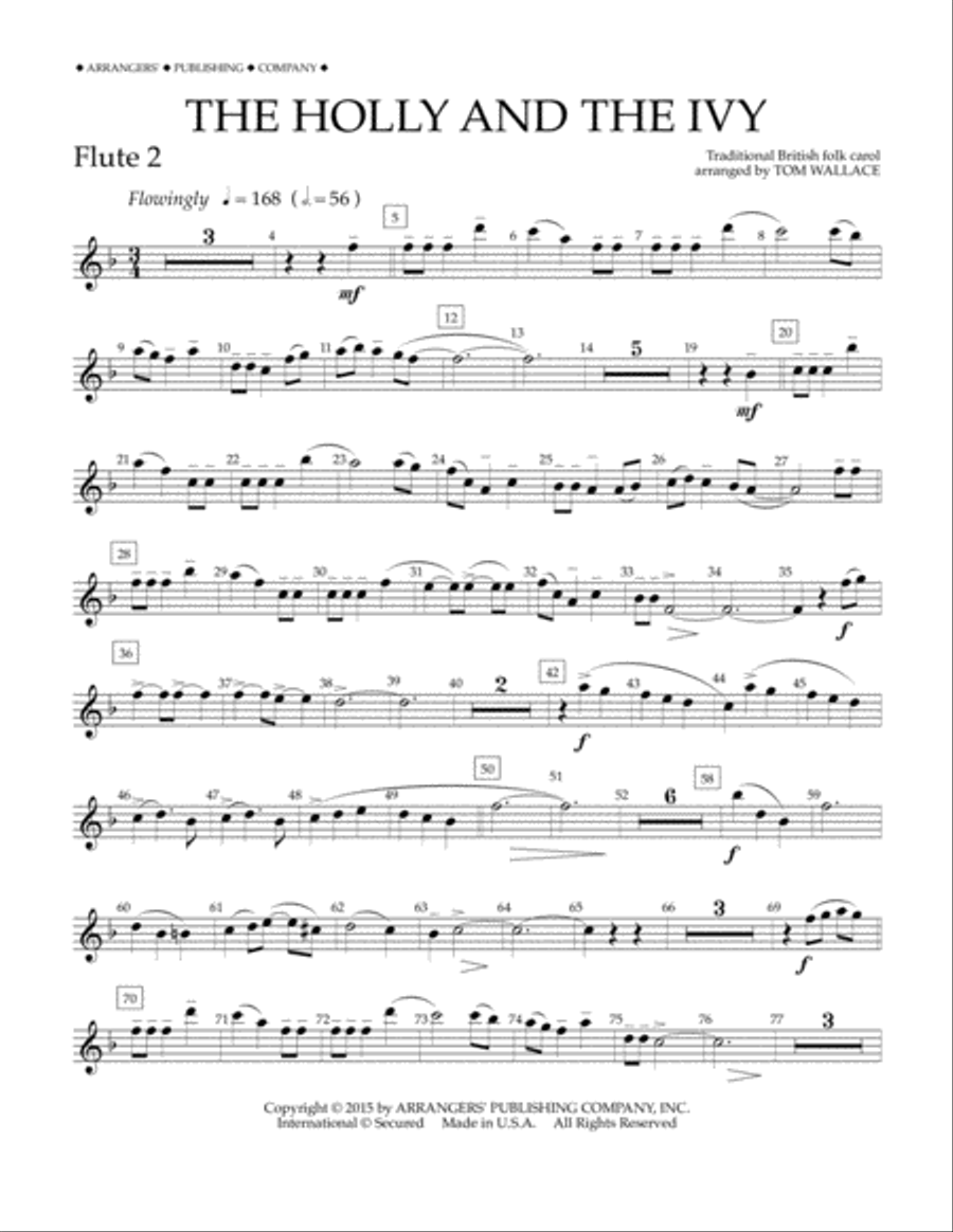 The Holly and the Ivy - Flute 2 Concert Band scores gallery preview page 1