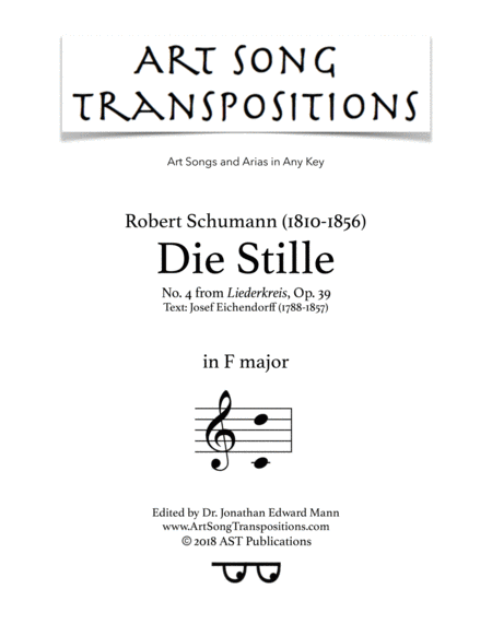 SCHUMANN: Die Stille, Op. 39 no. 4 (transposed to F major)