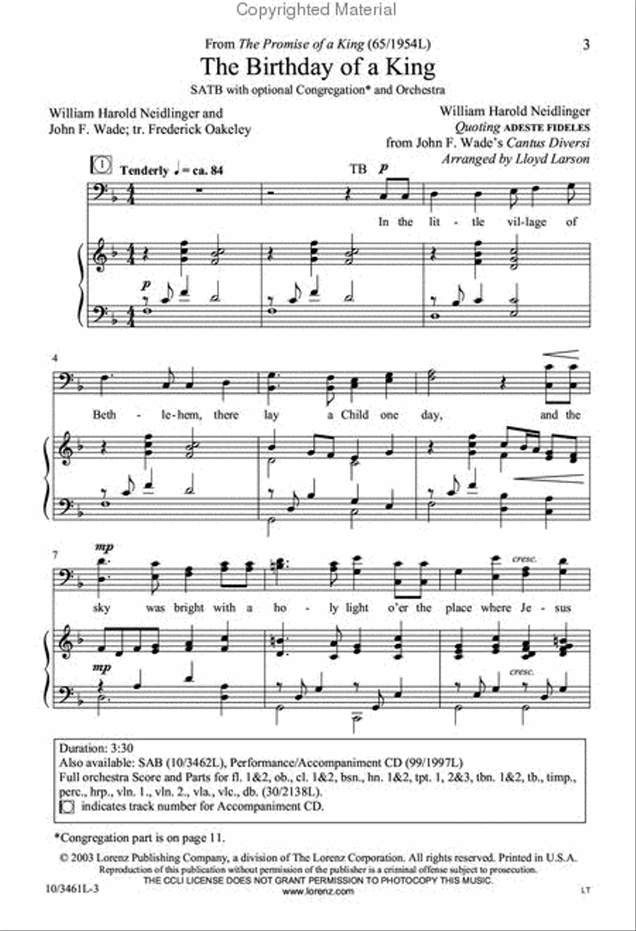 The Birthday of a King 4-Part scores gallery preview page 2