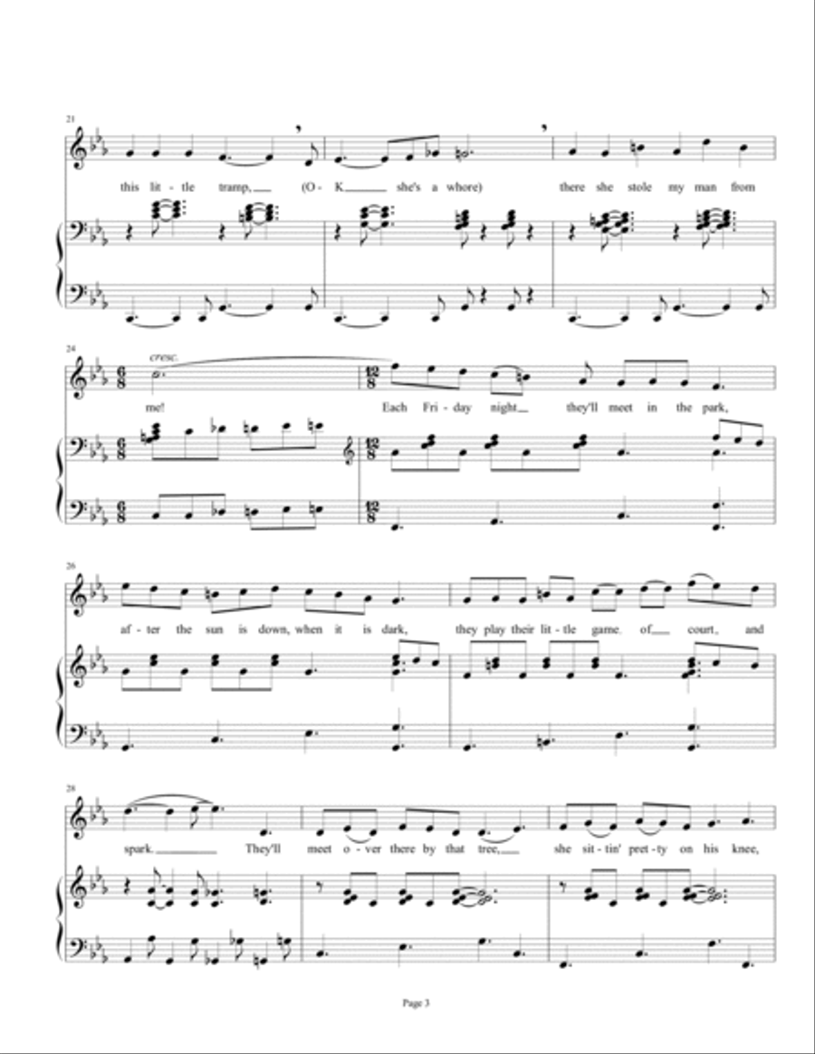 Tavern - 2017 (A Cabaret Song) Piano, Vocal, Guitar scores gallery preview page 3