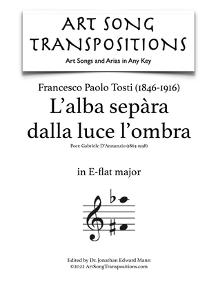 Book cover for TOSTI: L'alba sepàra dalla luce l'ombra (transposed to E-flat major)