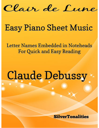 Book cover for Clair de Lune Suite Bergamasque Easiest Piano Sheet Music