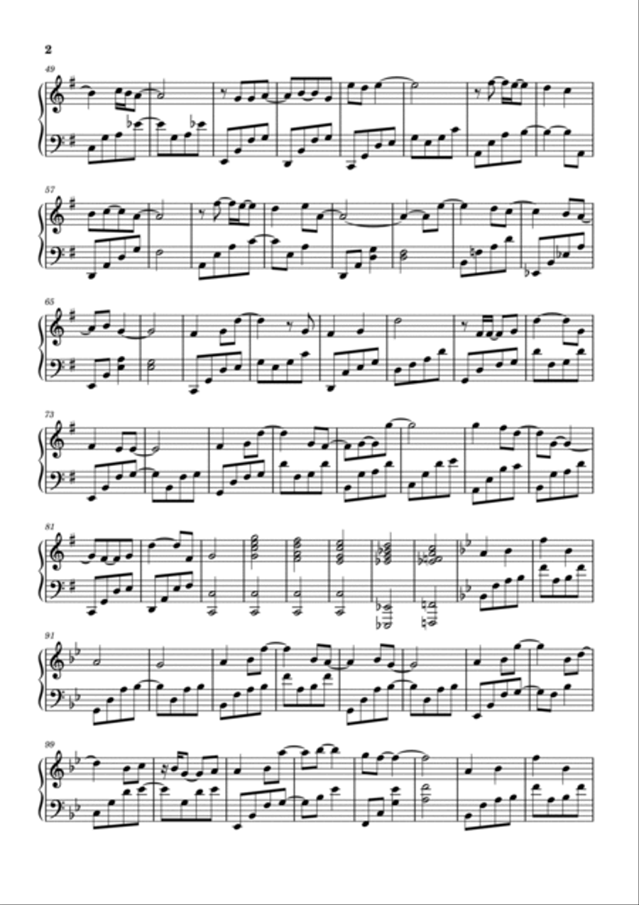 If I Never Knew You (End Title) Piano Solo scores gallery preview page 2