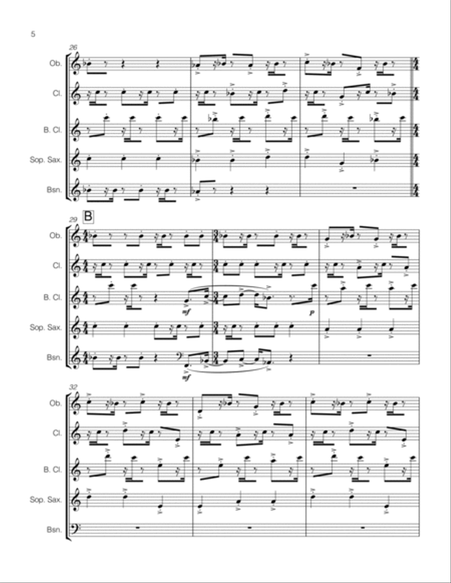 Pinched Woodwind Quintet scores gallery preview page 6