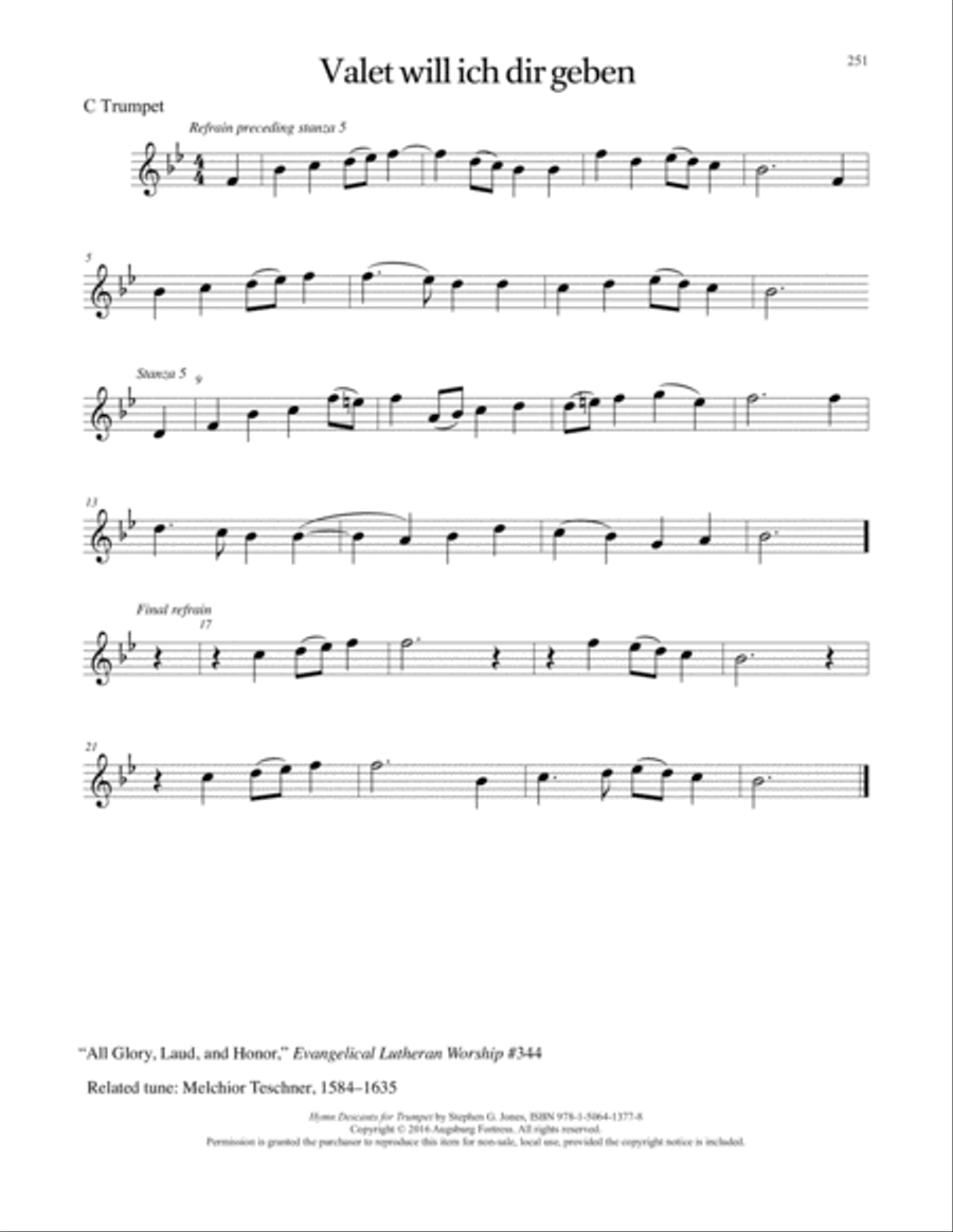 Hymn Descants for Trumpet C Trumpet scores gallery preview page 252