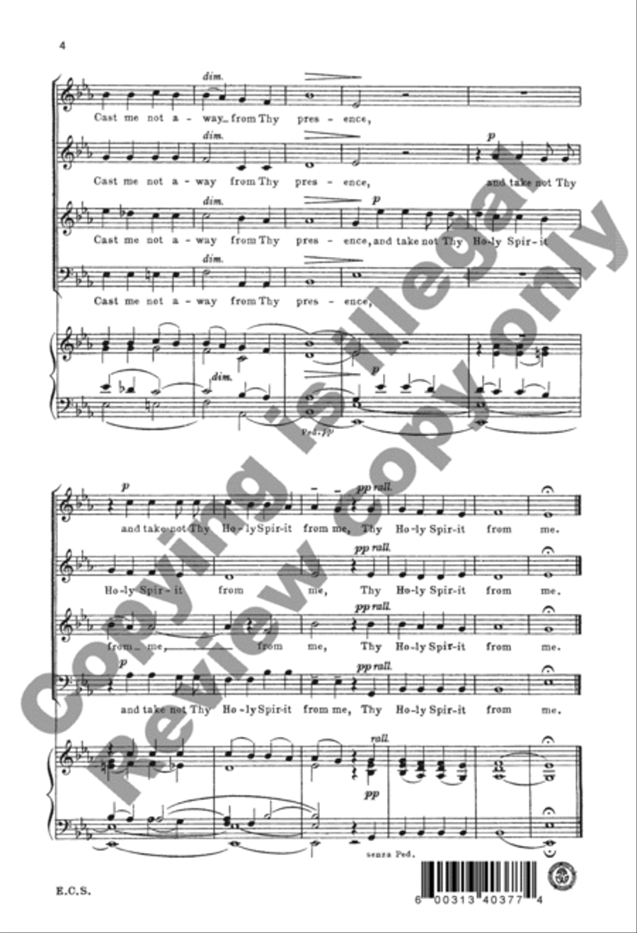Turn Thy Face from my Sins 4-Part scores gallery preview page 5