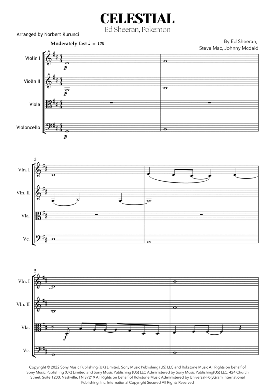 Celestial String Quartet scores gallery preview page 1