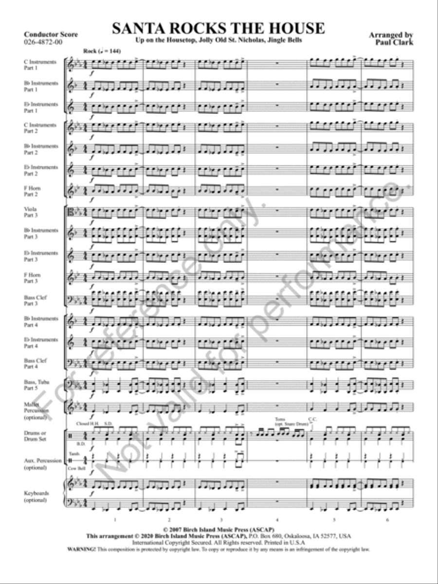 Santa Rocks The House Concert Band - Sheet Music page 4