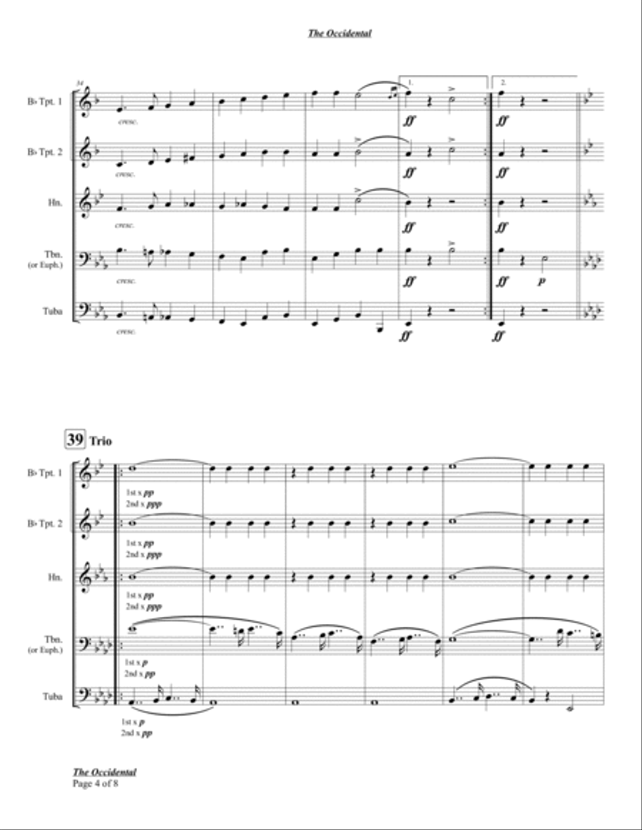 The Occidental Brass Quintet scores gallery preview page 6