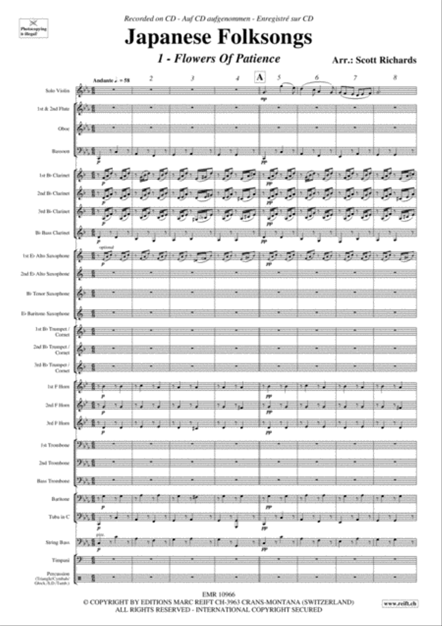 Japanese Folksongs Concert Band scores gallery preview page 3