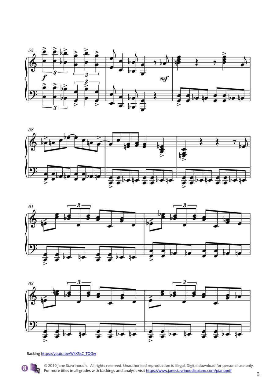 Pine Top's Boogie Woogie Piano Solo scores gallery preview page 6