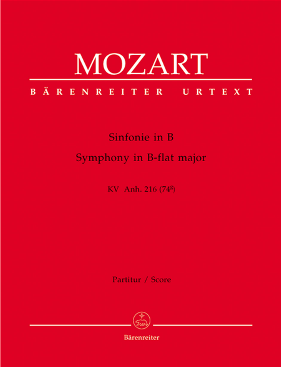 Symphony B flat major, KV Anh. 216 (74g) Orchestra scores gallery preview page 1