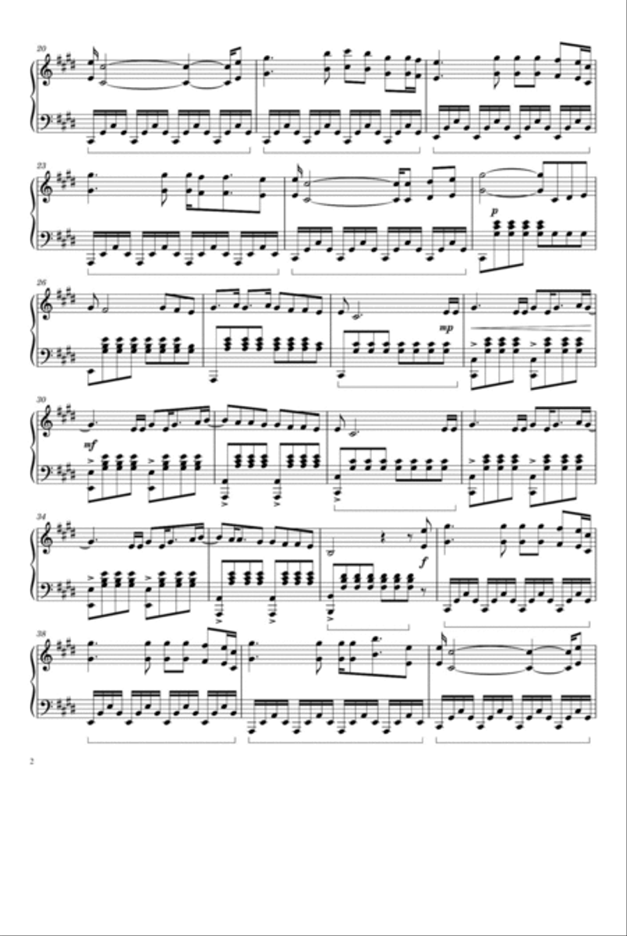 Dream Dream Piano Solo scores gallery preview page 2