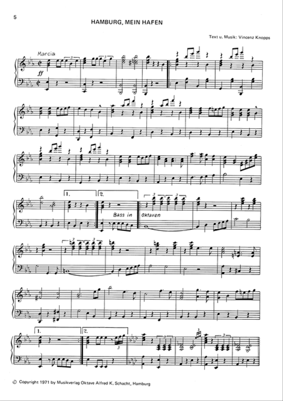 Hamburg Mein Hafen Piano, Vocal scores gallery preview page 3