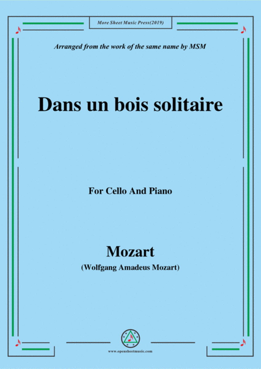 Mozart-Dans un bois solitaire,for Cello and Piano image number null
