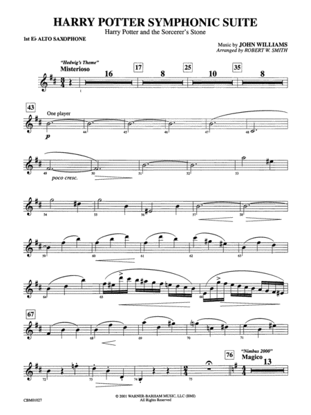 Harry Potter Symphonic Suite: E-flat Alto Saxophone