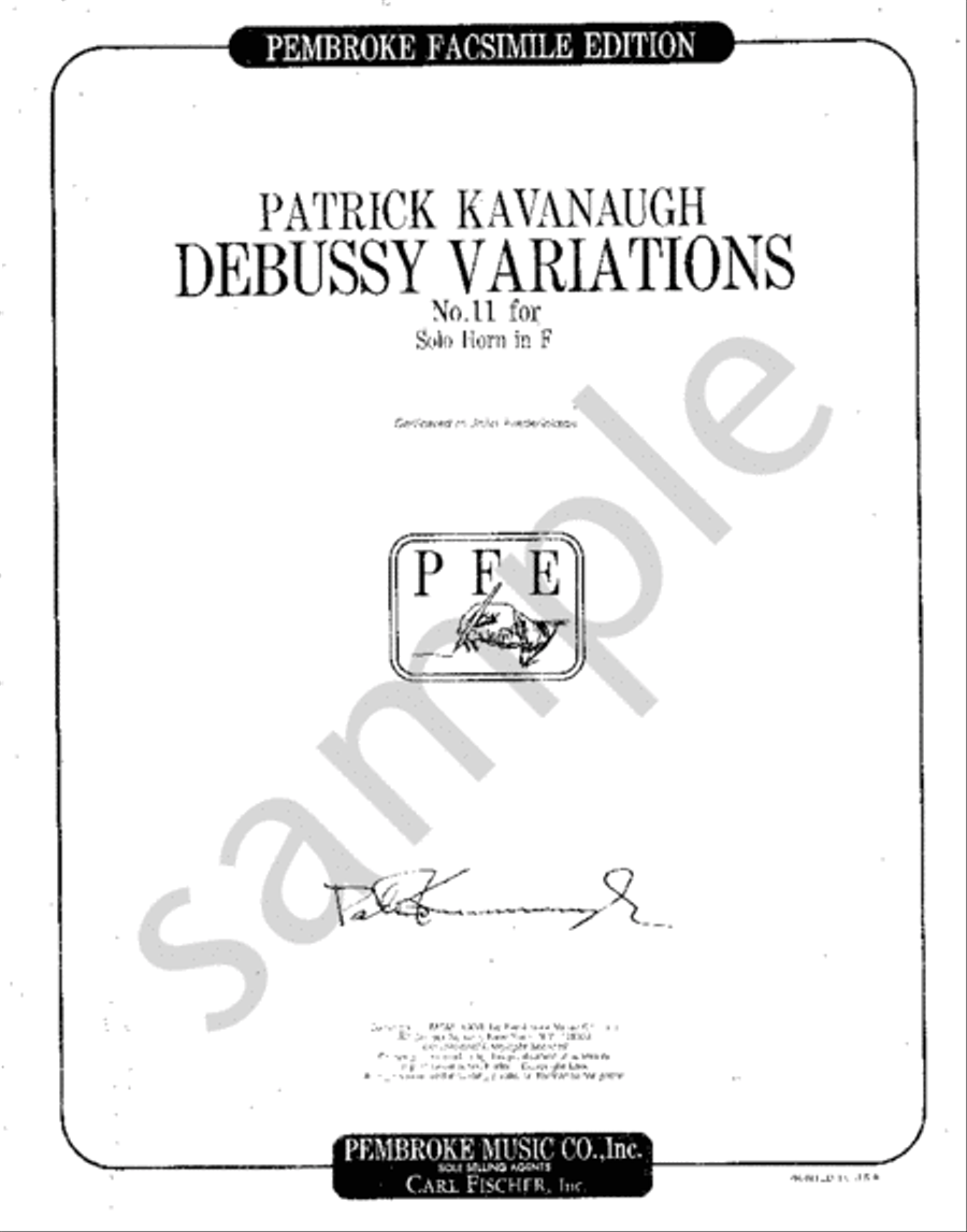 Debussy Variations No. 11 Horn scores gallery preview page 1