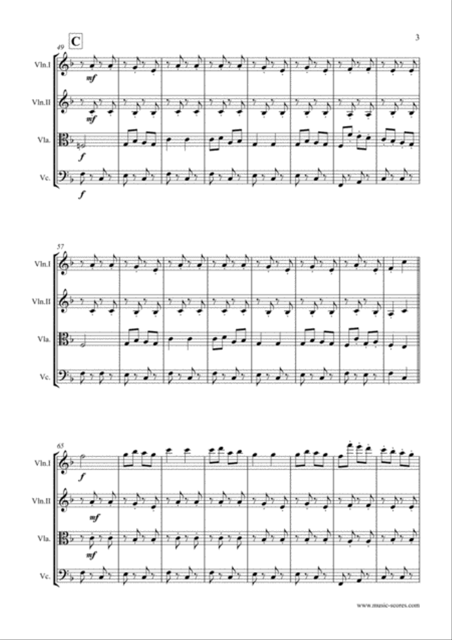 Can Can from Orfeus in the Underworld - String Quartet String Quartet scores gallery preview page 3