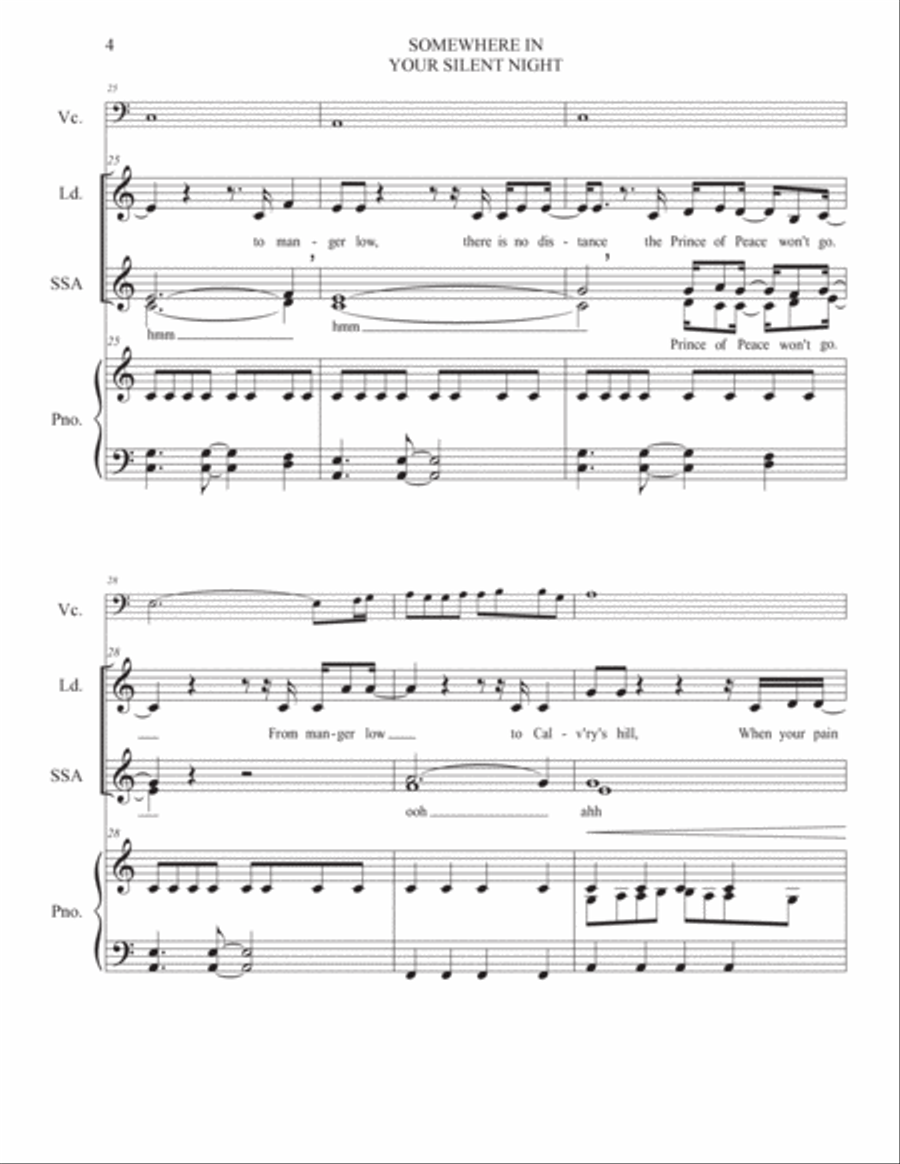 Somewhere In Your Silent Night SSA scores gallery preview page 5