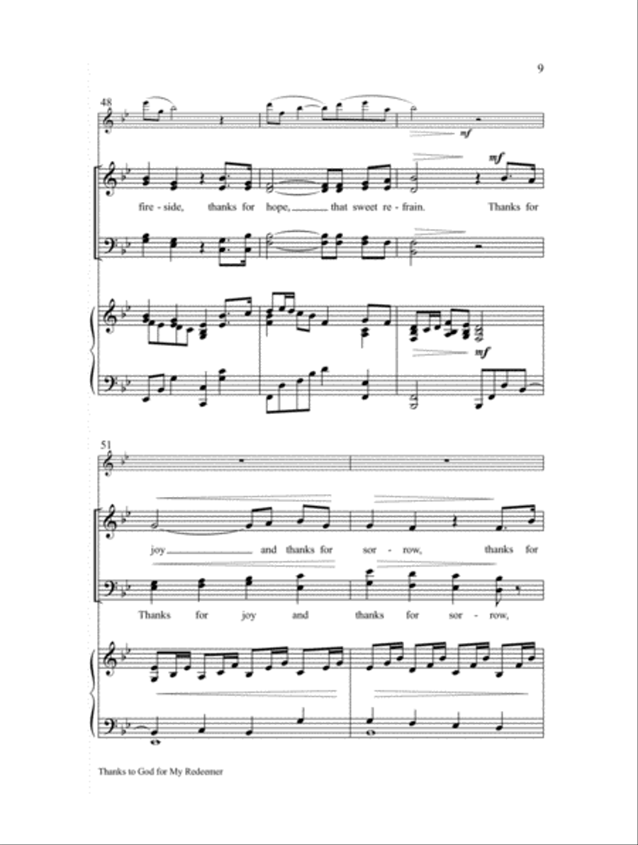 Thanks to God for My Redeemer 4-Part scores gallery preview page 9