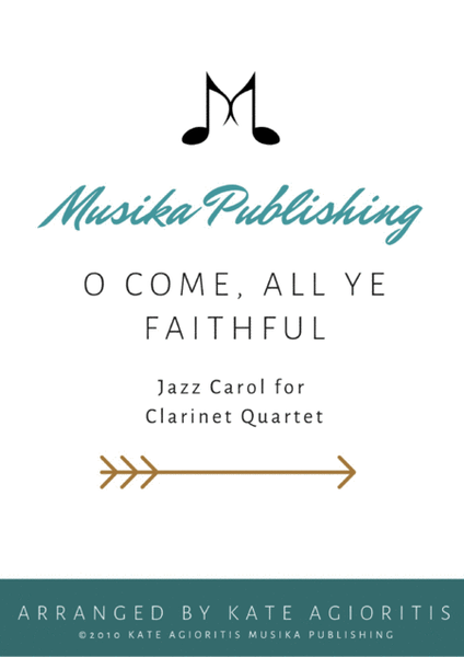 O Come All Ye Faithful - Jazz Arrangement in 5/4 for Clarinet Quartet image number null