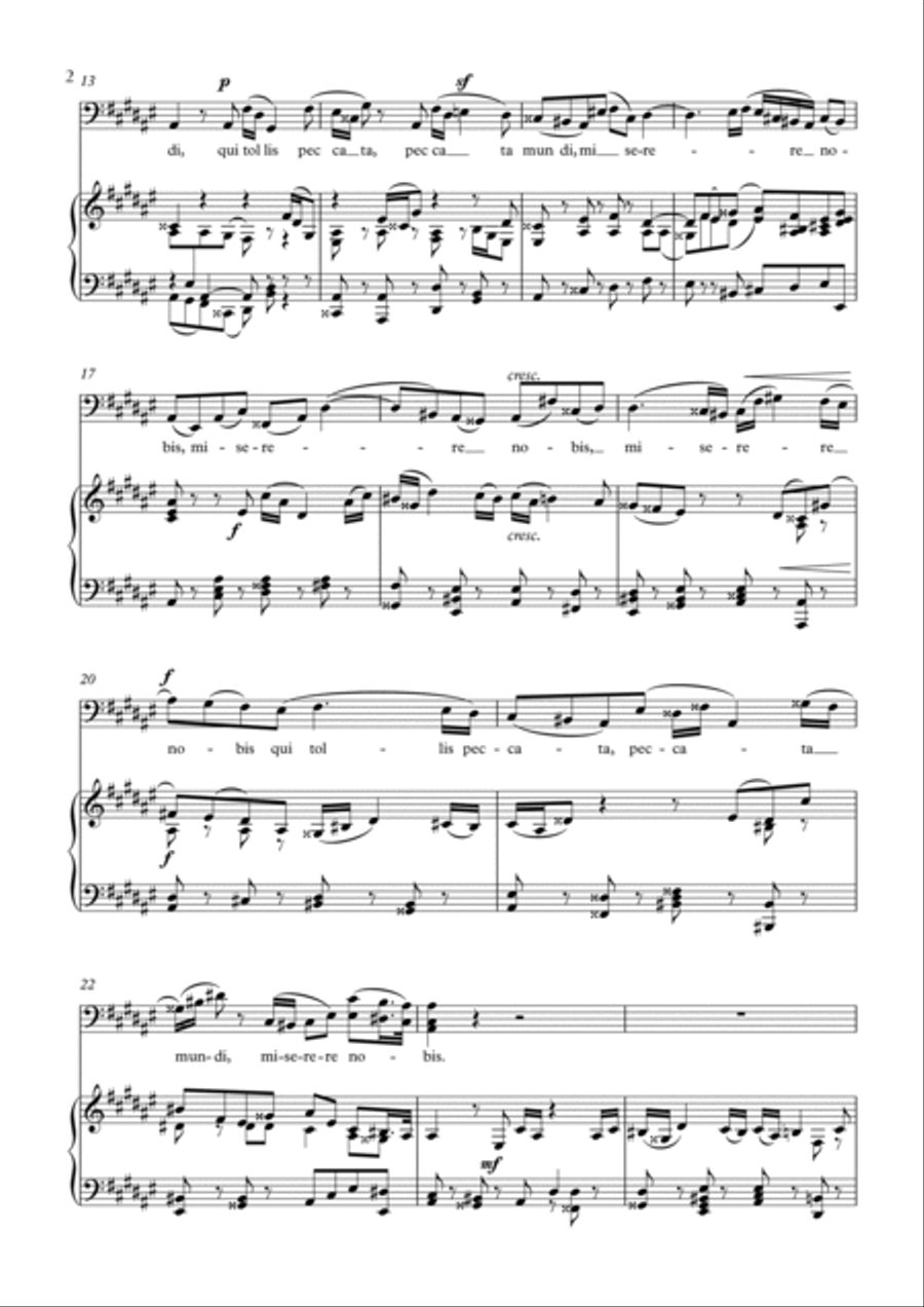 Aria (Agnus dei) from the Mass in B Minor (BACH) - Baritone_D#m Piano, Vocal, Guitar scores gallery preview page 2