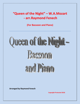 Book cover for Queen of the Night - From the Magic Flute - Bassoon and Piano
