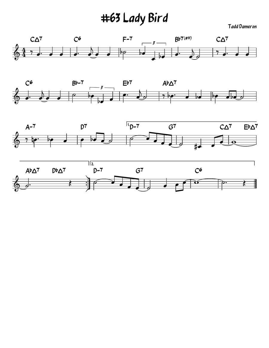 Lady Bird Piano scores gallery preview page 1